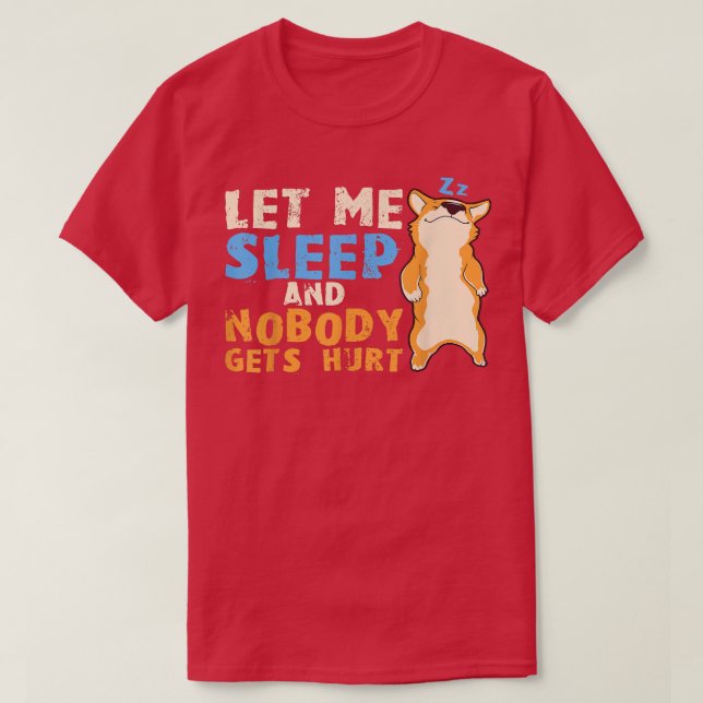 Sleeping Corgi Dog, Sleepshirt, Pajamas  T-Shirt (Design Front)