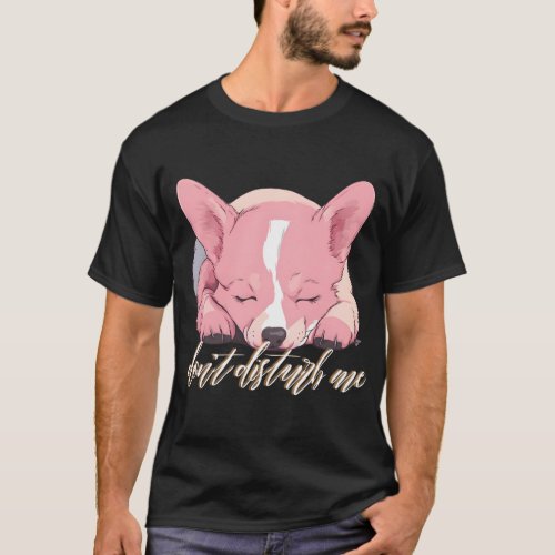 Sleeping Corgi Dont disturb mens women clothing T_Shirt