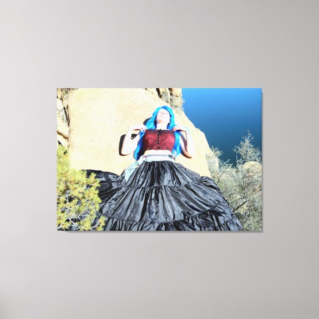 sleeping cosplay girl wrapped canvas print (Front)