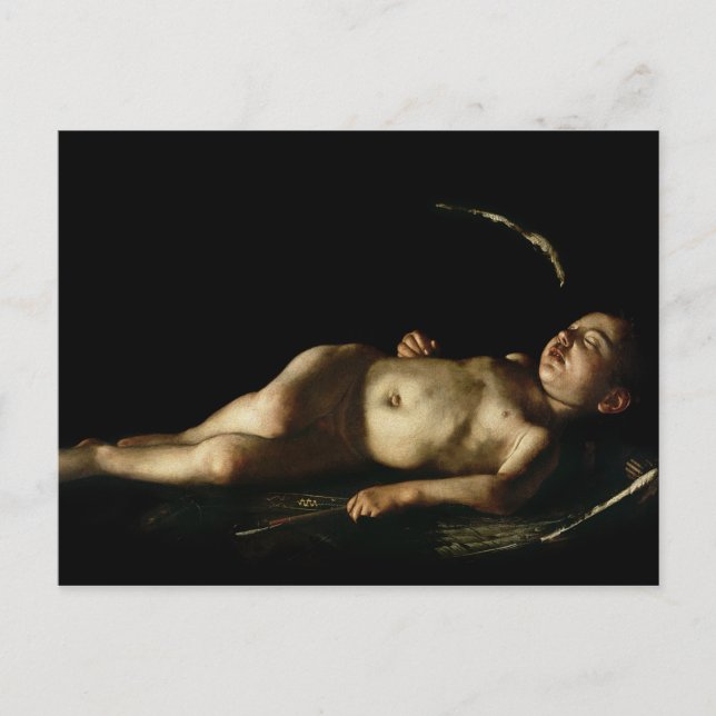Sleeping Cupid, 1608 Postcard (Front)
