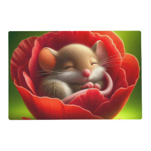 Sleeping Cute Mouse  Placemat