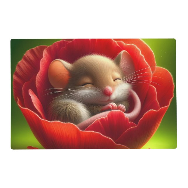 Sleeping Cute Mouse  Placemat (Front)