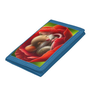 Sleeping Cute Mouse Tri-fold Wallet