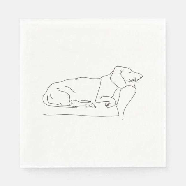 Sleeping Dachshund Dog Napkins (Front)
