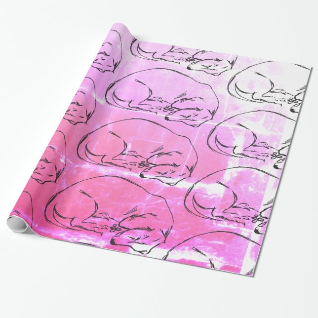 Sleeping Dachshund Dog  Wrapping Paper, Wrapping Paper (Unrolled)