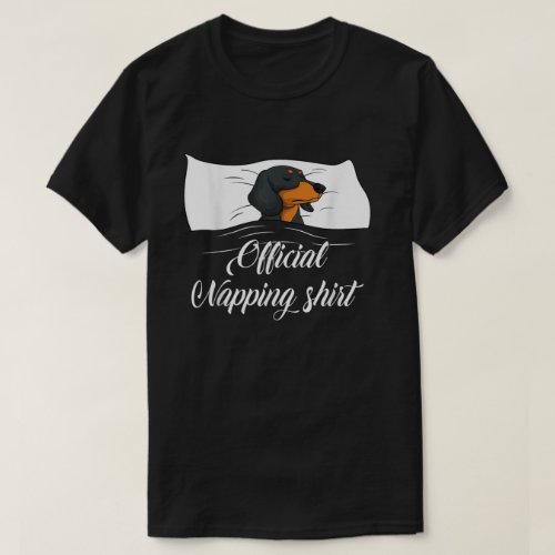 Sleeping Dachshund Pyjamas Dog Lover Gift Official T_Shirt