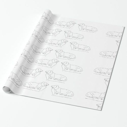 Sleeping Daschund Dog Wrapping Paper