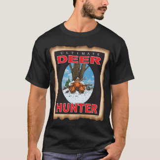 SLEEPING DEER GUN HUNTER BLACK T T-Shirt