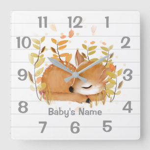 Sleeping Deer Nursery Wall Clock