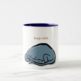 sleeping dinosaur - customizable Two-Tone coffee mug