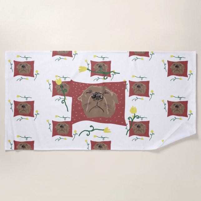 Sleeping Dog Beach Towel (Front)