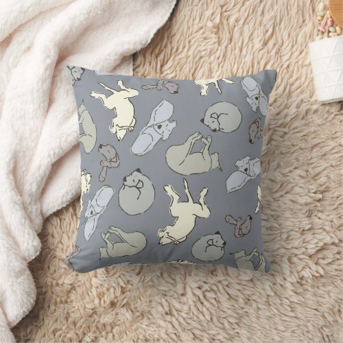 Sleeping dog design on throw pillows