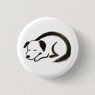 Sleeping Dog – Ink Brush Comfort on Button