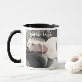 Sleeping Dog Photo Get Well Soon Green and Black   Mug
