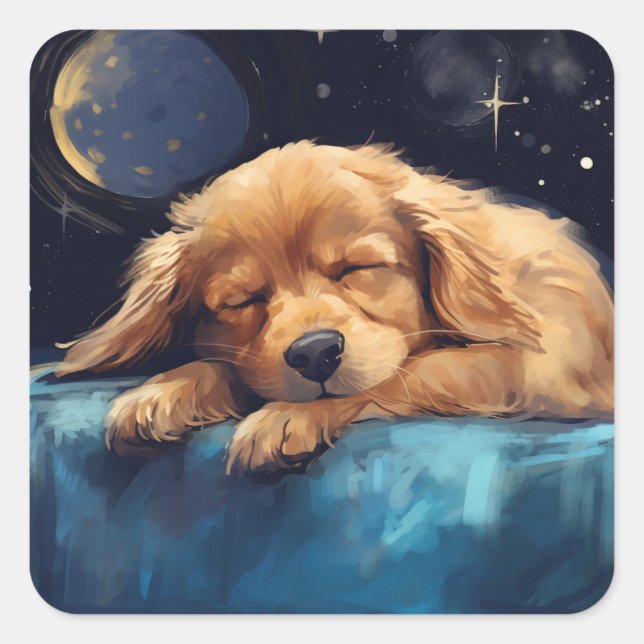Sleeping Dog Square Sticker (Front)