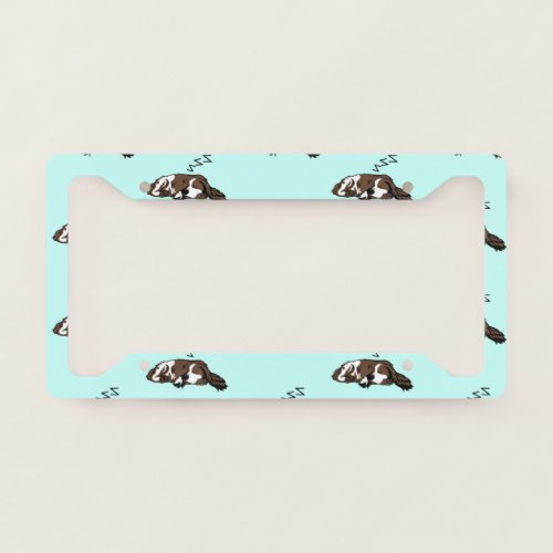 Sleeping Dog ZZZ Cocker Spaniel Pet Owner Animals License Plate Frame