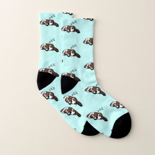 Sleeping Dog ZZZ Cocker Spaniel Pet Owner Animals Socks