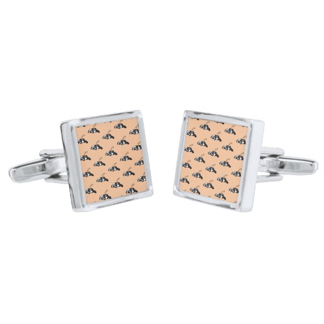 Sleeping Dog ZZZ English Springer Spaniel Pet Cufflinks (Angled)