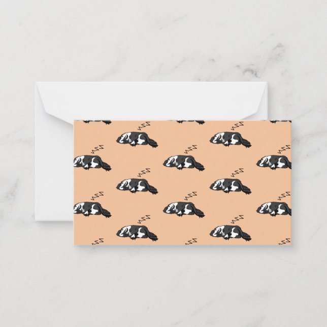 Sleeping Dog ZZZ English Springer Spaniel Pet Note Card (Front)