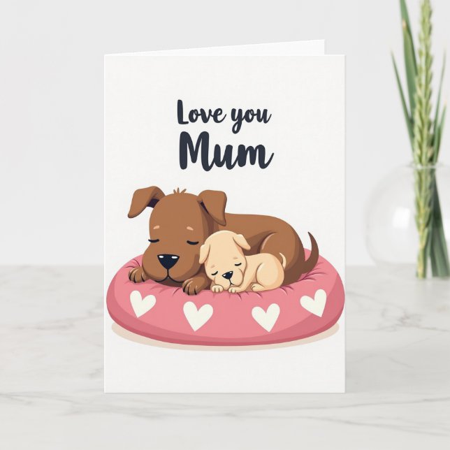 Sleeping Dogs Mothers Day Card (Front)
