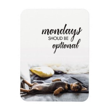 Sleeping Doxie Puppy Mondays Should Be Optional Magnet by Doxie_love at Zazzle