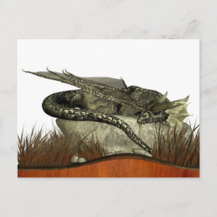 Sleeping Dragon on a Rock Postcard