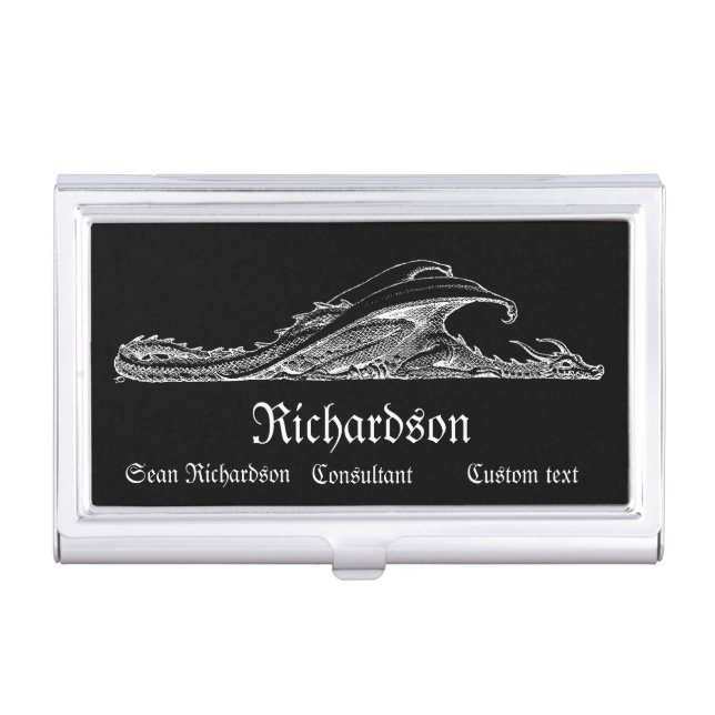 Sleeping Dragon Personalized Business Card Case (Front)