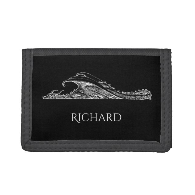 Sleeping Dragon Personalized Tri-fold Wallet (Front)
