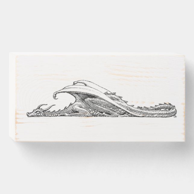 Sleeping Dragon Wooden Box Sign (Front Horizontal)