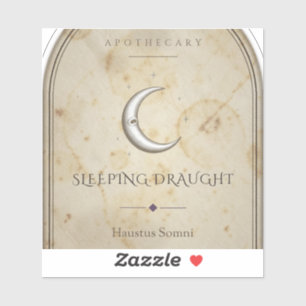 Sleeping Draught Vintage Apothecary Label Sticker