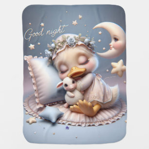 Sleeping Duck with a Sheep Baby Blanket