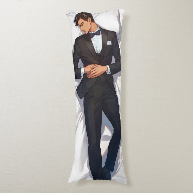 Sleeping Elegant Anime Man Body Pillow (Front Vertical)