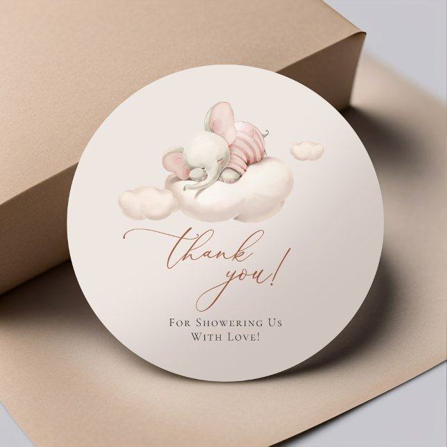 Sleeping Elephant Classic Round Sticker (Creator Uploaded)