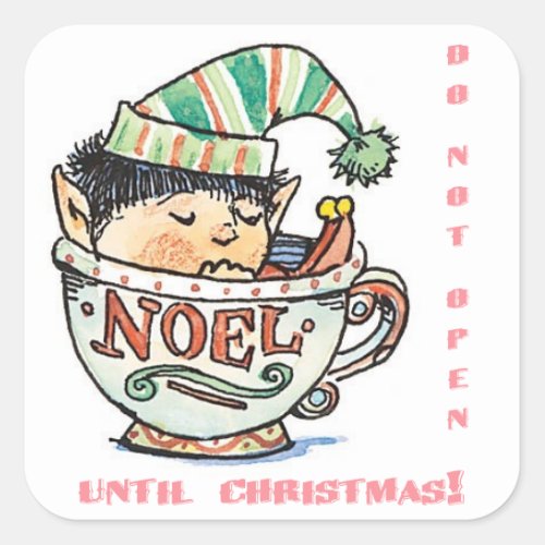Sleeping Elf Do Not Open Until Christmas Sticker