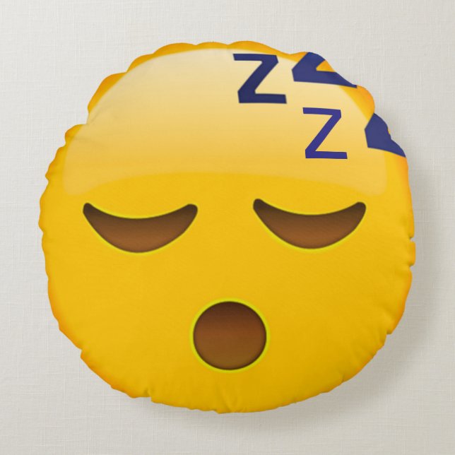 Sleeping Emoji Round Pillow (Front)