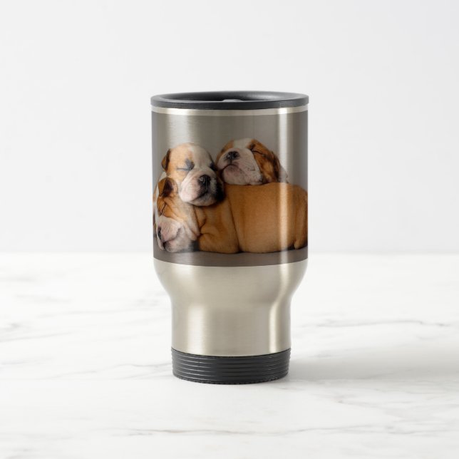 Sleeping English bulldog Travel Mug (Center)