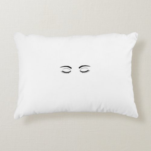 Sleeping eyes accent pillow