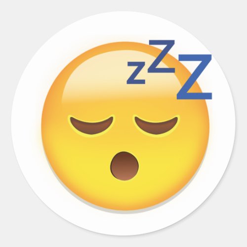 Sleeping Face Emoji Classic Round Sticker