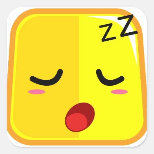 Sleeping face yellow funny emoji sticker