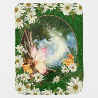 Sleeping Fairy Daisy Garden Baby Blanket