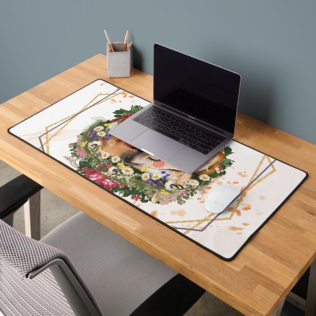 Sleeping Fawn, Brown Animal Nature Graphic Desk Mat (Office 2)
