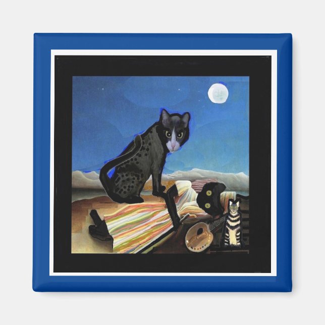 Sleeping Feline, Cat, Art Parody, Magnet (Front)