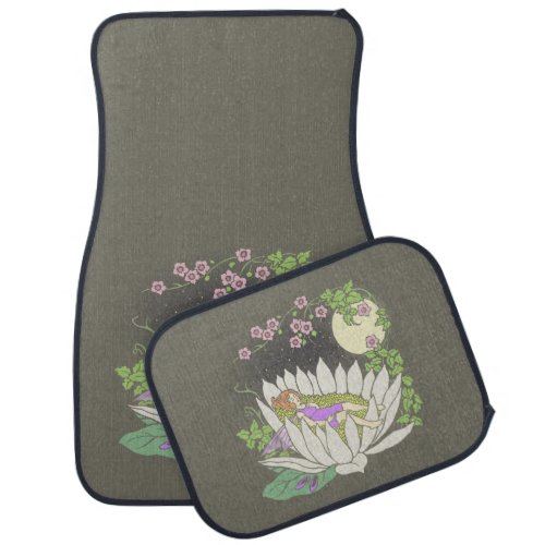 Sleeping Flower Fairy Moonlight Stars Car Floor Mat