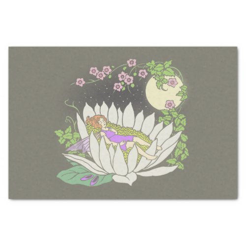 Sleeping Flower Fairy Moonlight Stars Tissue Paper