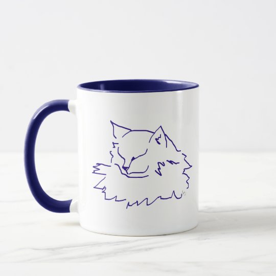 Sleeping Fluffy Cat Mug