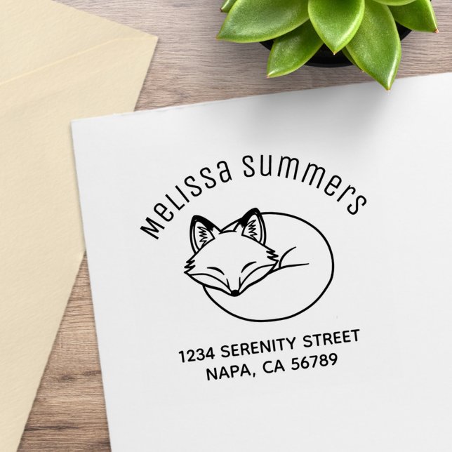 Sleeping Fox Arch Address Rubber Stamp (Creator Uploaded)