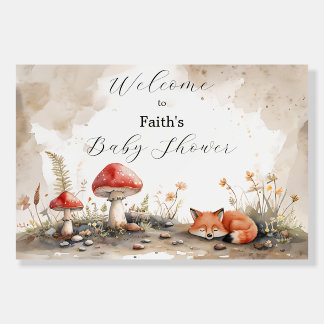 Sleeping Fox Baby Shower Welcome Sign