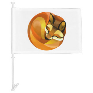 Sleeping Fox Car Magnet Flag