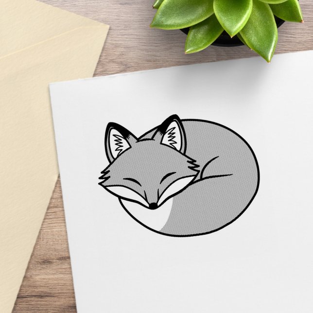 Sleeping Fox, Etched Rubber Stamp (Creator Uploaded)