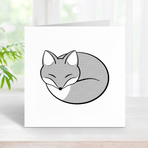 Sleeping Fox Etched Rubber Stamp